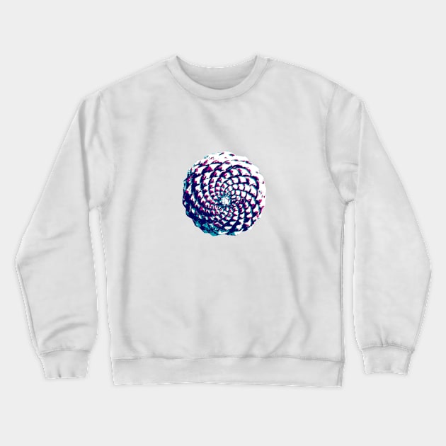 pine cone in aqua, purple and indigo Crewneck Sweatshirt by VrijFormaat